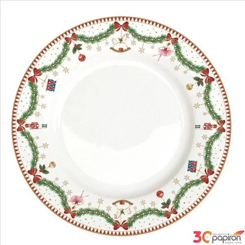 Tányér lapos porcelán 26,5cm, Festive lapostányér kézzel festett