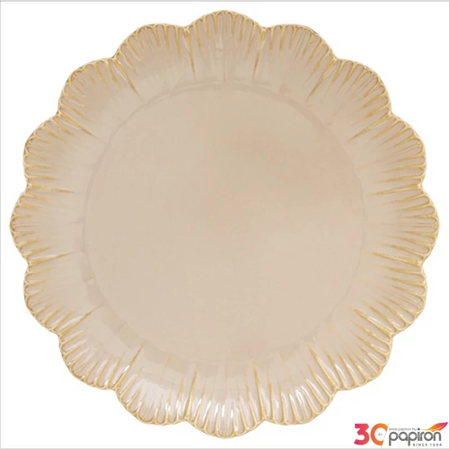 Tányér lapos porcelán 26cm, Elite red lapostányér kézzel festett