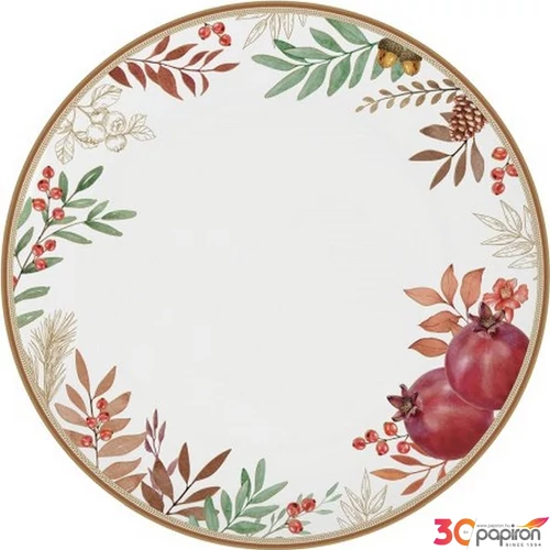 Tányér lapos porcelán 26cm,Botanique lapostányér kézzel festett