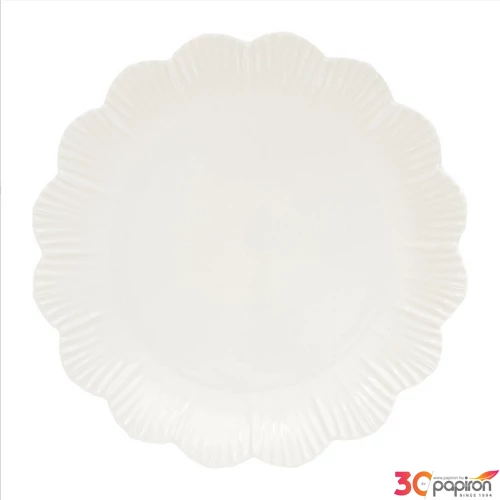 Tányér lapos porcelán 26cm,Drops White lapostányér kézzel festett