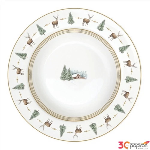 Tányér mély porcelán 21,5cm, White Forest