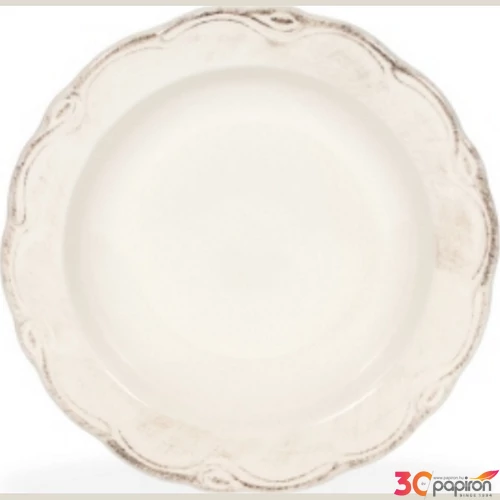 Tányér mély porcelán Antikolt natúr 24cm, Alicia
