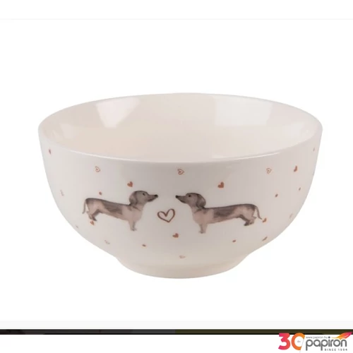 Tányér porcelán 500ml, 14x7cm,Dachshund Love 