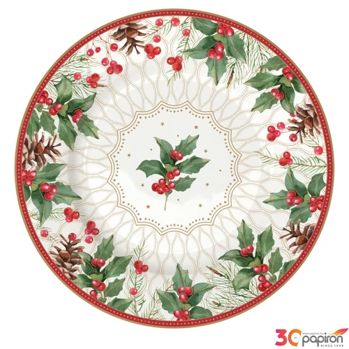 Tányér porcelán karácsonyi 19cm, Christmas Berries