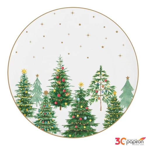 Tányér porcelán karácsonyi 4db-os,19cm Botanic Chic dobozban