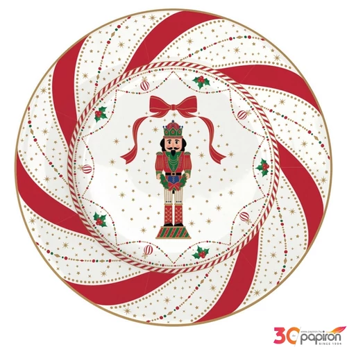 Tányér porcelán karácsonyi 19cm, Nutcracker Twist
