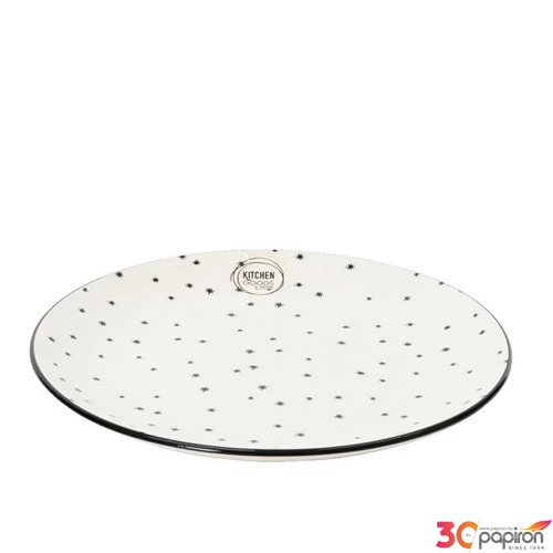 Tányér Porcelán karácsonyi 24' hópelyhes és fenyő mintás 20 cm 2cm sdkae