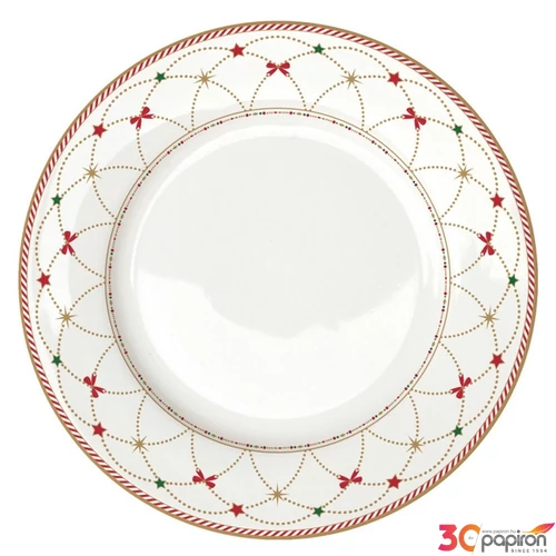 Tányér porcelán karácsonyi 26,5cm, Garden Dreams lapostányér kézzel festett