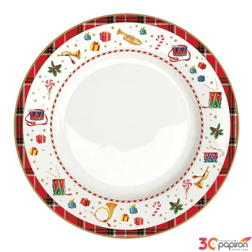 Tányér porcelán karácsonyi 26,5cm, Nutcracker Twist lapostányér kézzel festett