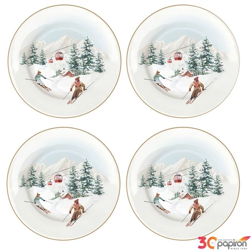 Tányér porcelán karácsonyi 19cm, Magie de Noel 4db-os, dobozban
