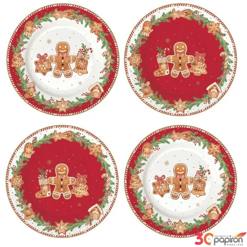 Tányér porcelán karácsonyi 19cm, Nutcracker 4db-os, dobozban