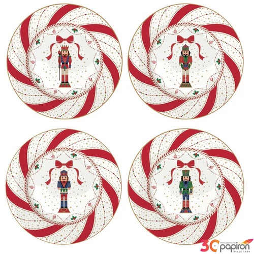 Tányér porcelán karácsonyi 19cm, White Forest 4db-os, dobozban