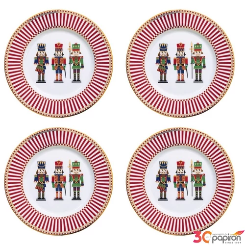 Tányér porcelán karácsonyi 19cm, Nutcracker 4db-os, dobozban