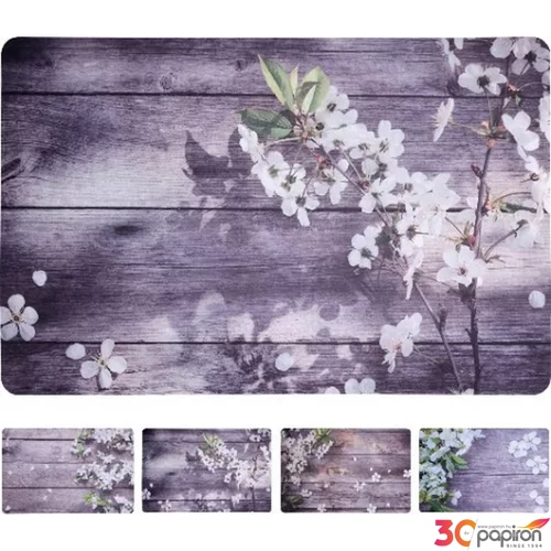 Tányéralátét 4 féle 43,5x28,5cm, PP tavaszi virágok