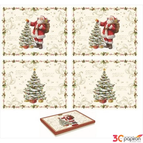 Tányéralátét parafa 40x30cm, 4db-os, Magic Christmas