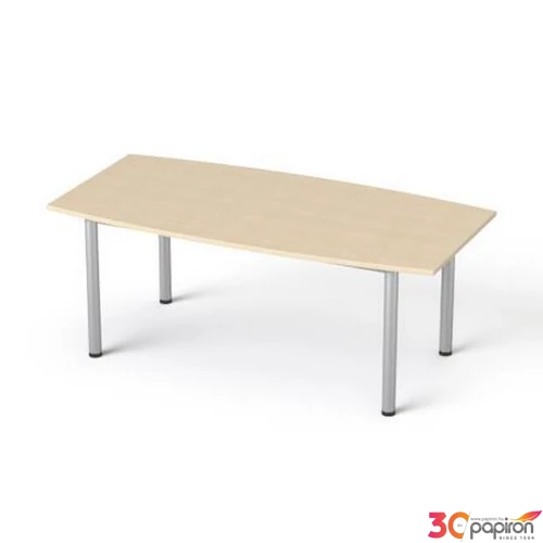 Tárgyalóaszta íves szürke fémlábba 80/95x190cm MAYAH Freedom SV-43 juhar