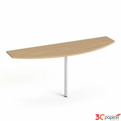 Tárgyalótoldat íves szürke fémlábba 50x160cm MAYAH Freedom SV-50 kőris