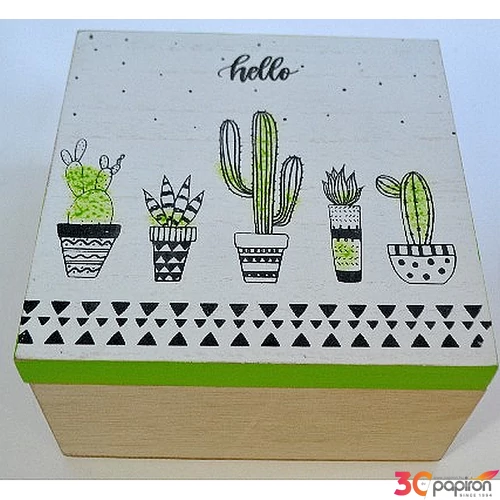 Tárolódoboz kaktuszok 18x18x10, 5cm.
