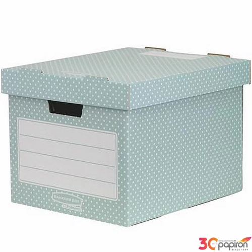Tárolódoboz karton Fellowes 33,3x28,5x39 cm Style, zöld-fehér