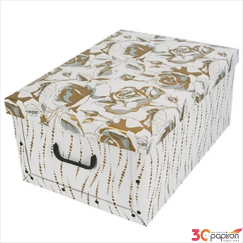 Tárolódoboz maxi 51x37x24 arany rózsa virág 7017