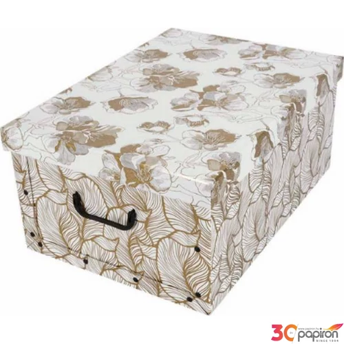 Tárolódoboz maxi 51x37x24cm Arany cseresznye virág Miss Space