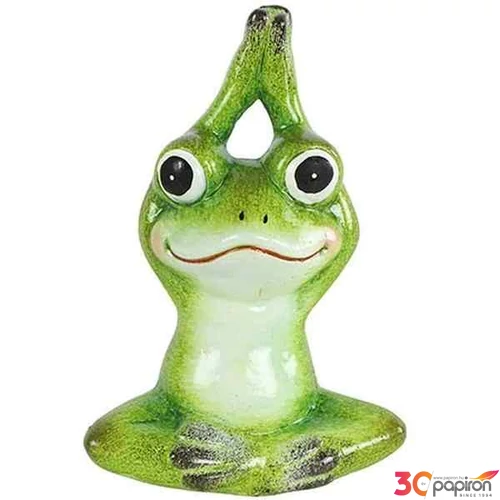 Dekor béka kerámia Yoga frog Jesse M green 15cm jógázó béka SDDST53