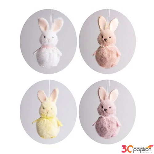 Tavaszi dekor húsvéti nyuszi textil 8 cm 4 féle 68480