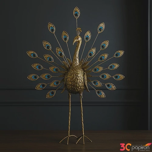 Tavaszi dekor páva arany 94x30x109cm SDDST5