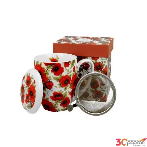 Bögre porcelán 380ml szűrős, Lina 