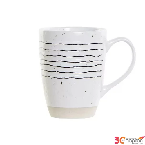 Bögre porcelán 360ml 12x8,5x11cm, vonal mintás