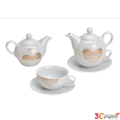 teásszett Porcelán 20' 17x11x14cm 350ml/200ml
