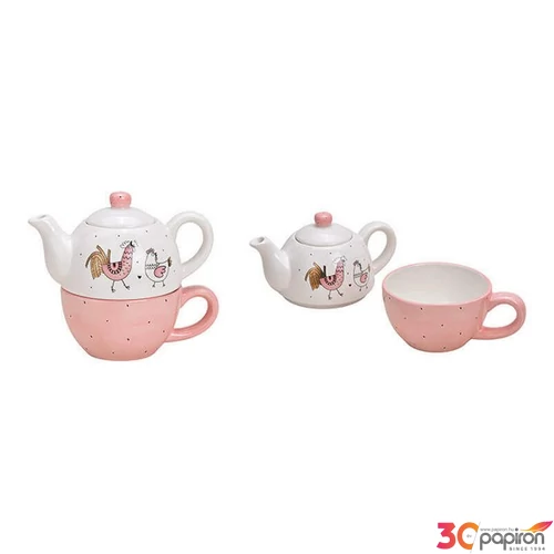 teásszett Porcelán 20' 19x16x11 450/375ml