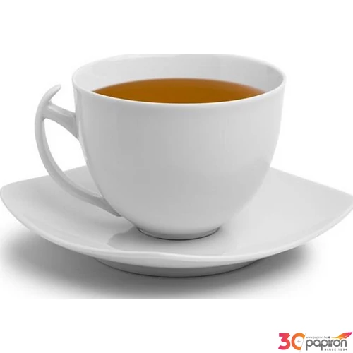 Teáskészlet porcelán teáscsésze+alj fehér, 45cl, 4db-os szett