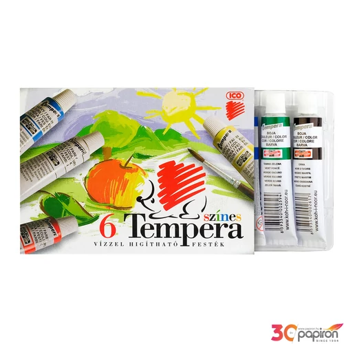 Tempera 6 ICO Süni 6x16ml tubusos iskolaszer- tanszer