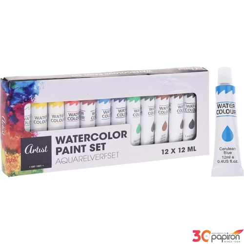 Tempera tubusos ARTIS '24 12 színű aquarel festék 12x12ml kpm
