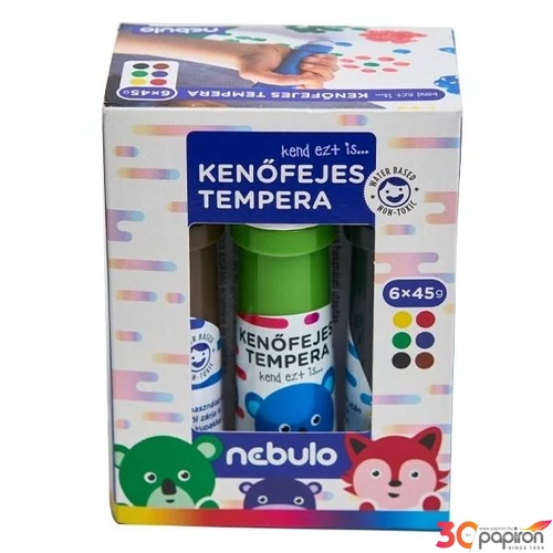 Tempera, kenőfejes,Nebulo 6x45g Iskolaszer Nebulo KFT-6-45