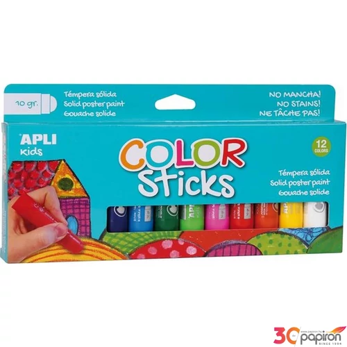 Tempera készlet 12 Apli Kids stiftes 12színx10g Iskolaszerek Apli 14228