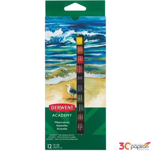 Tempera készlet 12 Derwent Academy Akvarell festék 12színx12ml Iskolaszerek Derwent 2302404