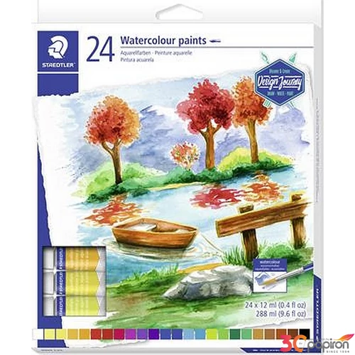 Tempera készlet 24 STEADTLER Design Journey Akvarell 24színx12ml Iskolaszerek Staedler 8880 C24  02