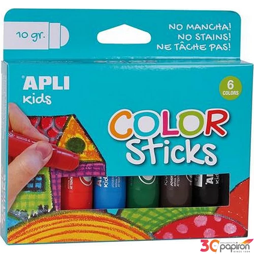 Tempera készlet 6 Apli Kids stiftes 6színx10g Iskolaszerek Apli 14227