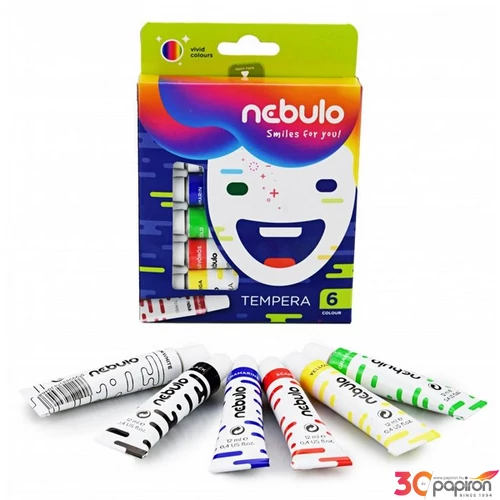 Tempera készlet 6 Nebulo élénk 6színx12ml Iskolaszerek Nebulo NTF-6-12