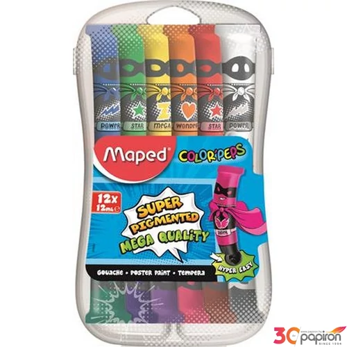 Tempera készlet 12 Maped Color'Peps intenzív 12színx12ml Iskolaszerek Maped 810520