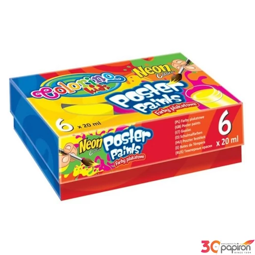 Temperakészlet Colorino NEON tégelyes 6x20ml