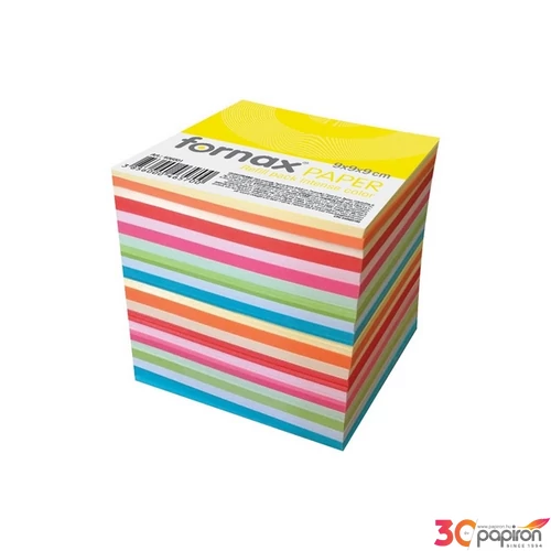Tépőtömb 9x9x9cm Fornax kockatömb ragasztott, intenzív színek 