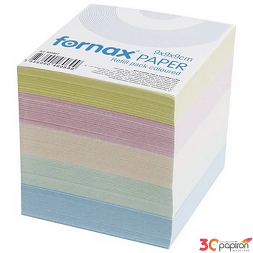 Tépőtömb 9x9x9cm Fornax kockatömb, ragasztott pasztell színek 
