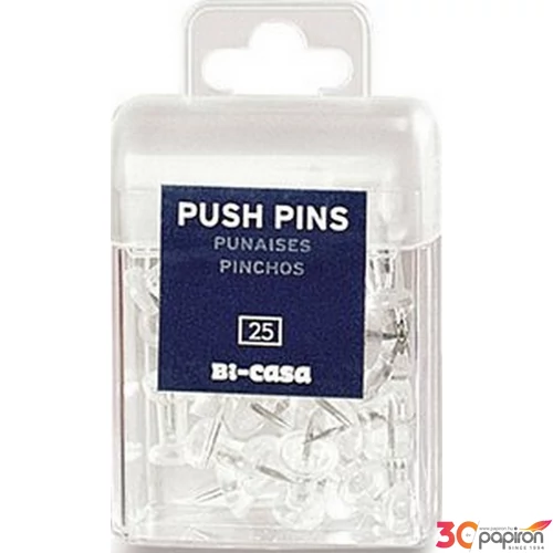 Térképtű Push-pin 25db-os 10mm-es tű, átlátszó Prezentáció . PI0522