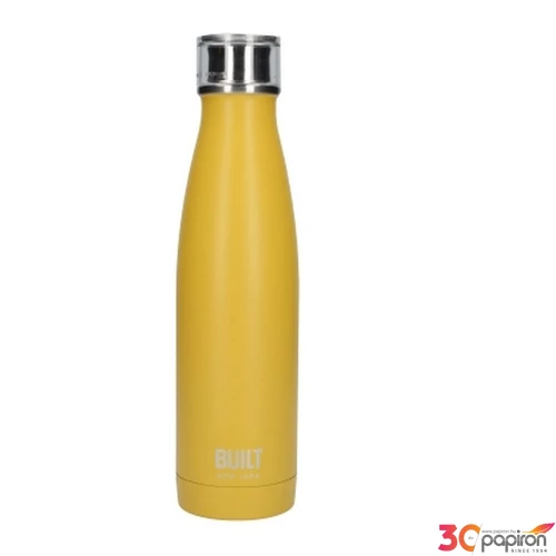 Kulacs termosz duplafalú (24h hideg,6h meleg) rozsdamentes acél 483ml,Mustard,Built