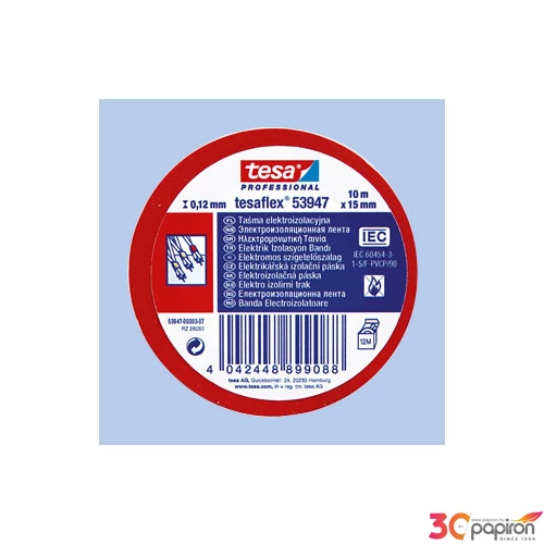 Szigetelőszalag 15mmx10m TESA piros TESAflex 53947-03 TESA