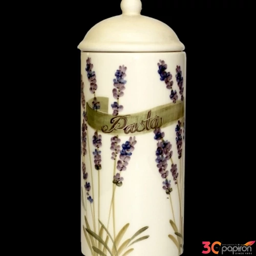 Tésztatartó kerámia 10,5x26cm levendulás kézzel festett