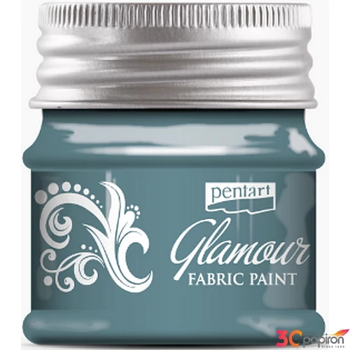 Textilfesték glamour 50ml Pentart 50ml türkizezüst